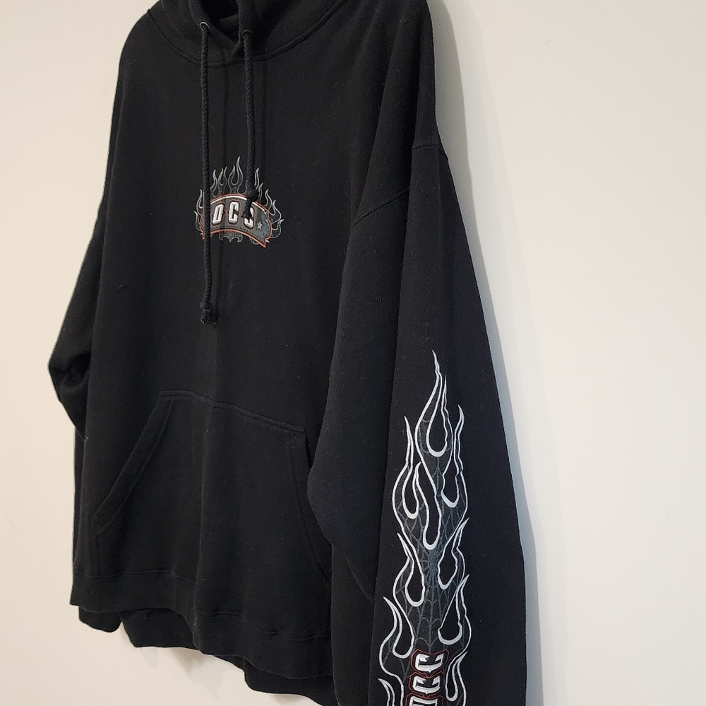 Vintage Black Orange County Choppers Motorcycle Hoodie Sweat Shirt Size XL